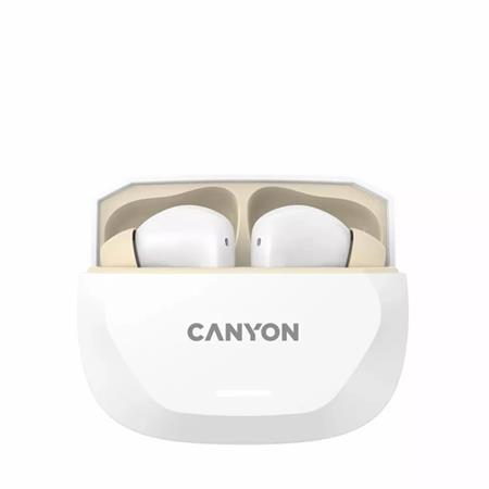 Slúchadlá, TWS bezdrôtové, Bluetooth 5.4, CANYON „Hexagon 7“, bielo-béžové 2