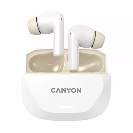 Slúchadlá, TWS bezdrôtové, Bluetooth 5.4, CANYON „Hexagon 7“, bielo-béžové 4