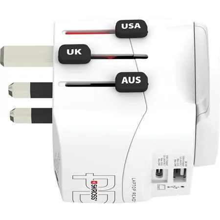 Adaptér pre svetových cestovateľov, 1xUSB-A, 1xUSB-C PD, 45W, USB-C kábel, SKROSS 3