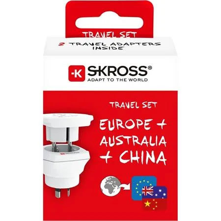 Adaptér pre cestovateľov do Austrálie, Číny a Európy, s uzemnením, SKROSS 4