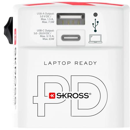 Sieťová nabíjačka pre cestovateľov, 1× USB-A, 1× USB-C PD, 65 W, USB-C kábel, SKROSS 2