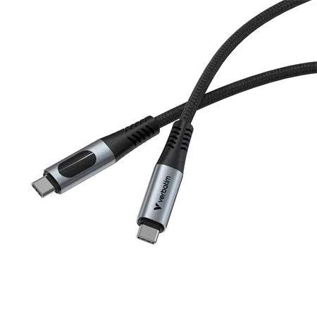 USB kábel, USB-C – USB-C, 1,2 m, 240 W, s indikátorom výkonu, VERBATIM 2