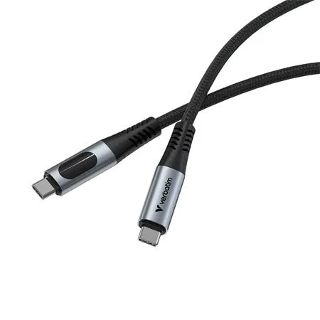 USB kábel, USB-C – USB-C, 1,2 m, 100 W, s indikátorom výkonu, VERBATIM 2
