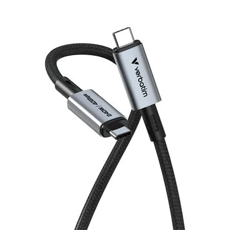 USB kábel, USB-C – USB-C, 1,2 m, 240 W, VERBATIM, čierny 3