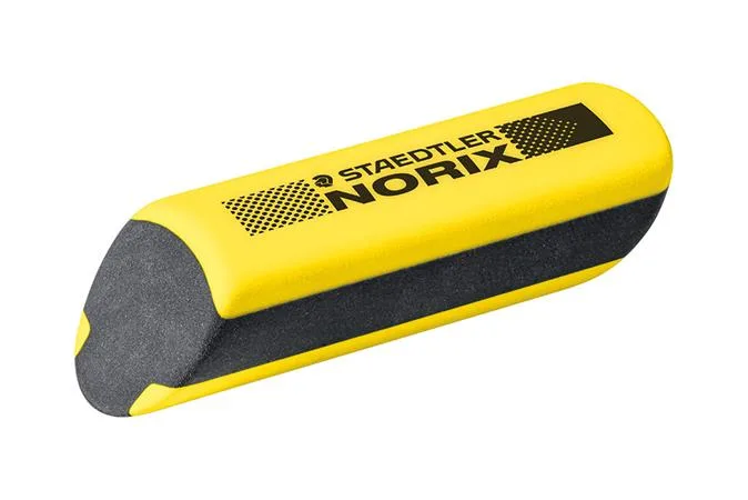 Grafitová ceruzka, sada, so strúhadlom a gumou, tvrdosť HB, STAEDTLER "Norix® 181", žltá 6