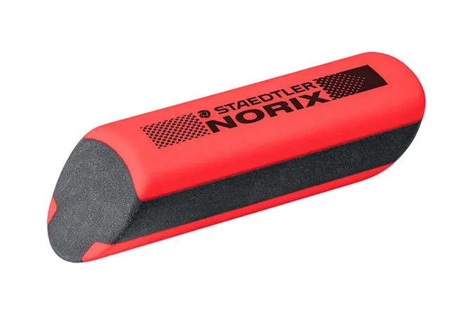 Grafitová ceruzka, sada, so strúhadlom a gumou, tvrdosť HB, STAEDTLER "Norix® 181", koralovo červená 6
