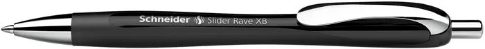 Guľôčkové pero, 0,7 mm, stláčací mechanizmus, SCHNEIDER "Slider Rave XB", čierne, modré 2