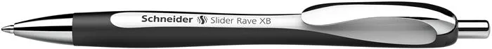 Guľôčkové pero, 0,7 mm, stláčací mechanizmus, SCHNEIDER "Slider Rave XB", čierno-biele, modré 2
