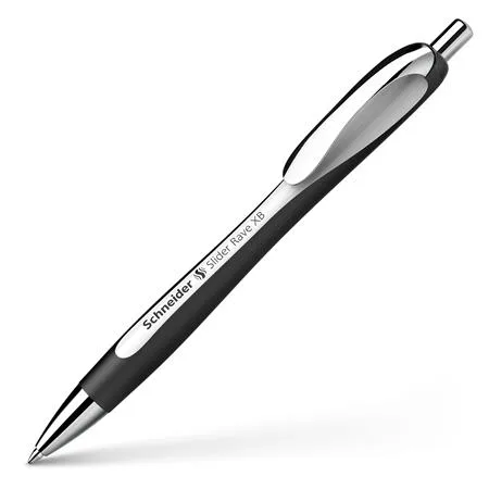 Guľôčkové pero, 0,7 mm, stláčací mechanizmus, SCHNEIDER "Slider Rave XB", čierno-biele, modré 5