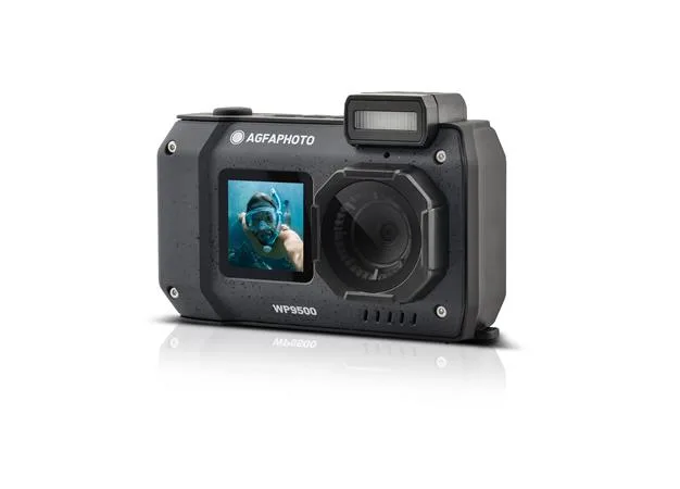 Fotoaparát, digitálny, vodeodolný, s dvojitým displejom, AGFAPHOTO Realishot "WP9500", čierny 3