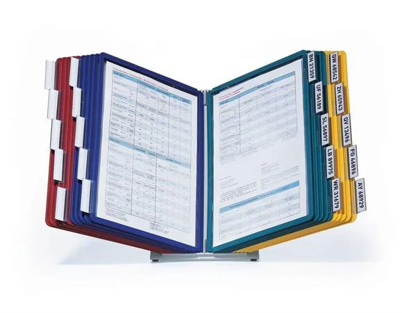 Stolný stojan na prezentačné tabule, s 20 prezentačnými tabuľami, DURABLE "VARIO®", mix farieb 3