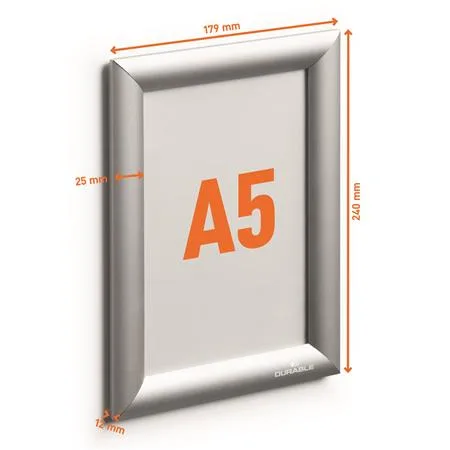 Tabuľa na plagáty, nástenná, A5, hliníkový rám, DURABLE 3