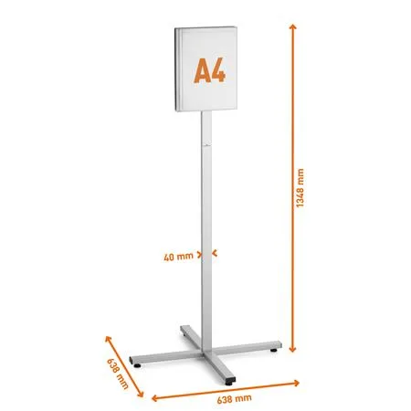 Podlahový stojan, vonkajší, A4, DURABLE „INFO STAND“, antracitovo sivý 8