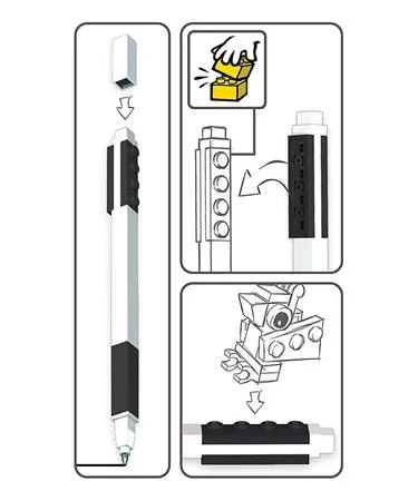 Gélové pero, 0,7 mm, s uzáverom, s mini figúrkou, LEGO, čierne 2