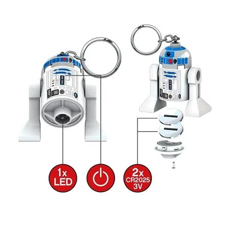 Kľúčenka, s LED svetlom, LEGO "Star Wars R2D2" 2