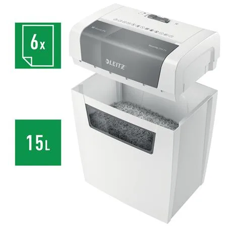 Skartovací stroj, konfety, 6 listov, LEITZ "IQ Home" 6