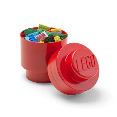 Úložný box, valcovitý, LEGO, červený 2