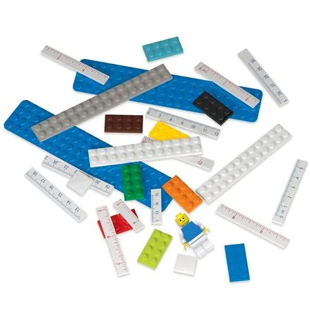 Pravítko, sada, 2 ks, s mini figúrkou, LEGO 2
