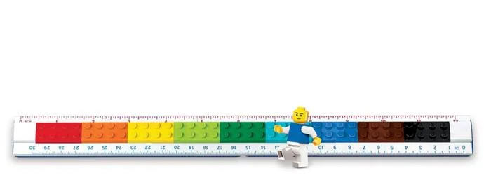 Pravítko, sada, 2 ks, s mini figúrkou, LEGO 3