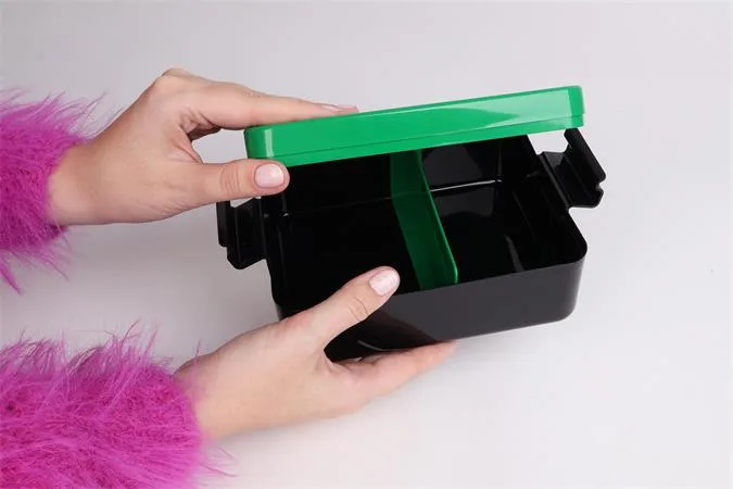Desiatový box,  LEGO "Ninjago", zeleno-červený vzor 2