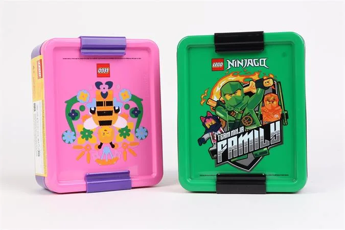 Desiatový box,  LEGO "Ninjago", zeleno-červený vzor 3