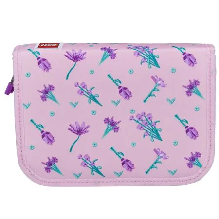 Peračník, s chlopňami, na zips, plný, LEGO "Flowers", ružový, vzorovaný 2