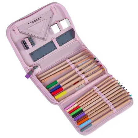 Peračník, s chlopňami, na zips, plný, LEGO "Flowers", ružový, vzorovaný 3