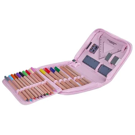 Peračník, s chlopňami, na zips, plný, LEGO "Flowers", ružový, vzorovaný 4
