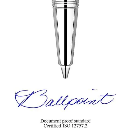 Guľôčkové pero, 0,7 mm, strieborný klip, Kensington červené telo pera, PARKER, "Royal Jotter", modré 5