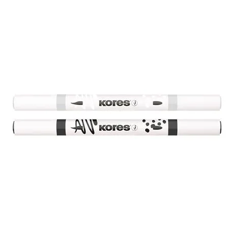 Dekoračný popisovač, sada, akrylový, 1-2 mm, obojstranný, KORES " K-Kreative", 2 rôzne farby 2