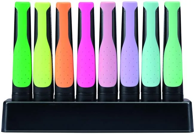 Zvýrazňovač, sada, 2-5 mm, STABILO "Green Boss Pastel", 8 ks stolový set 2