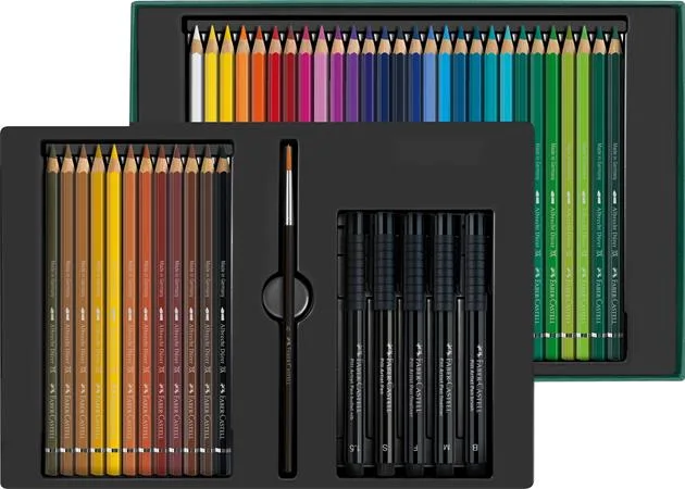 Akvarelové ceruzky, sada, so štetcom, FABER-CASTELL "Albrecht Dürer & Pitt Artist Pen", 46 ks 2