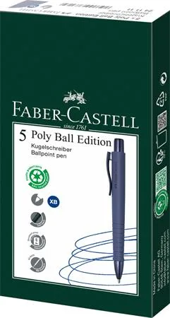 Guľôčkové pero, 0,7 mm, stláčací mechanizmus, modré telo pera, FABER-CASTELL "Poly Ball Urban", modré 3