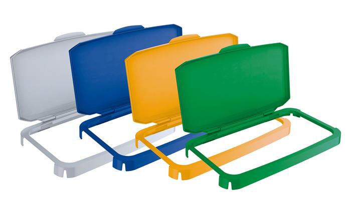 Výklopné veko pre 60 l odpadkový kôš, plast, DURABLE "Durabin®", žlté 4