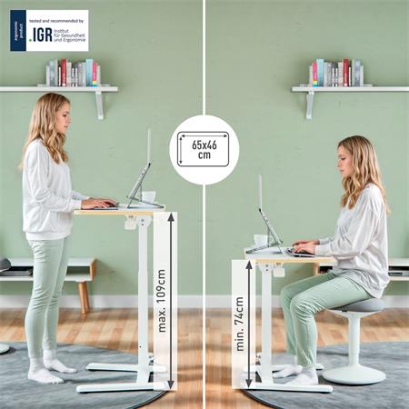 Výškovo nastaviteľný skladací ergonomický stôl, LEITZ "Ergo" 3
