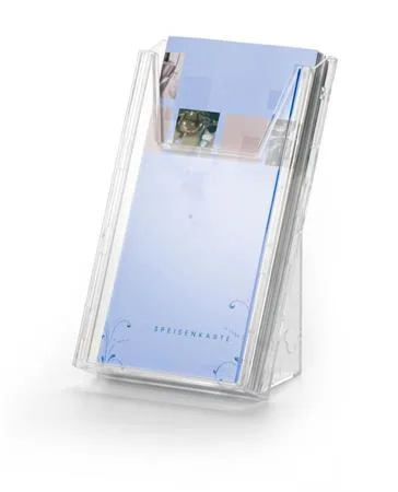 Stojan na prospekty, stolový a nástenný, stojatý, 1/3 A4, DURABLE "COMBIBOXX® M", priehľadný 3