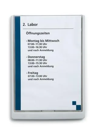 Informačná tabuľka, 210x297 mm, DURABLE „CLICK SIGN”, biela 2