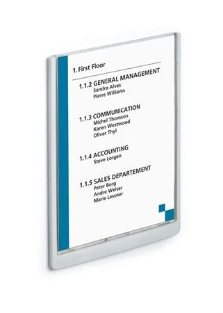 Informačná tabuľka, 210x297 mm, DURABLE „CLICK SIGN”, biela 3