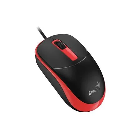 Myš, drôtová, optická, normálna veľkosť, USB, GENIUS "DX-123", čierna-červená 2