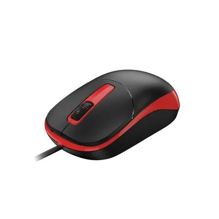 Myš, drôtová, optická, normálna veľkosť, USB, GENIUS "DX-123", čierna-červená 3