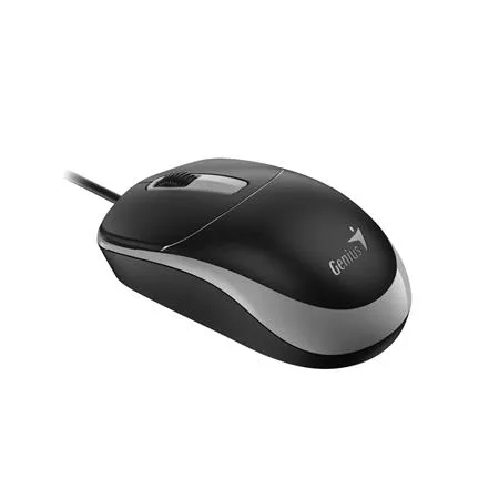 Myš, drôtová, optická, normálna veľkosť, USB, GENIUS "DX-123", čierna-sivá 4