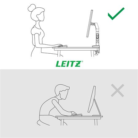 Rameno na jeden monitor, LEITZ "Ergo", svetlosivá 5