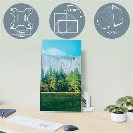 Rameno na jeden monitor, LEITZ "Ergo", svetlosivá 8