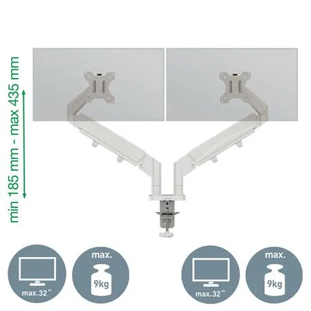 Rameno na dva monitor, LEITZ "Ergo Dual", svetlosivá 4