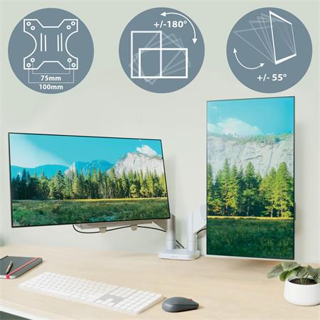 Rameno na dva monitor, LEITZ "Ergo Dual", svetlosivá 9