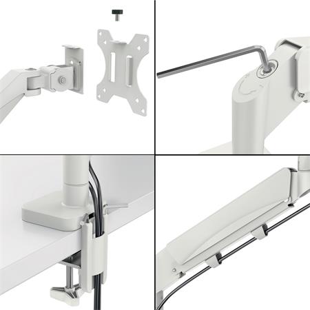 Rameno na monitor a notebook,  LEITZ "Ergo Dual", svetlosivá 4