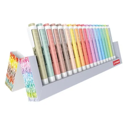 Zvýrazňovač, sada, 1-4 mm, STABILO "Swing Cool", 18 -kusová stolová sada 5