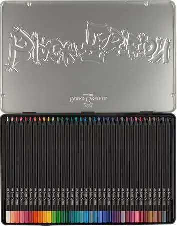 Farebné ceruzky, sada, trojhranné, v plechovej krabičke, FABER-CASTELL "Black Edition", 36 rôznych farieb 2