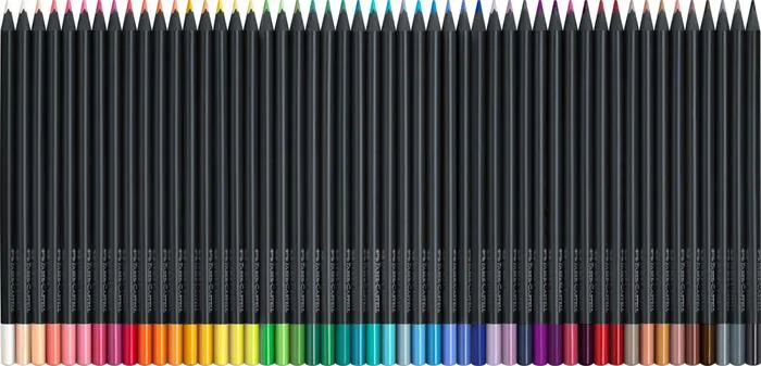 Farebné ceruzky, sada, trojhranné, FABER-CASTELL "Black Edition", 50 rôznych farieb 3