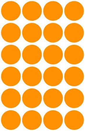 Etikety, okrúhle, priemer: 18 mm, AVERY ZWECKFORM, neónovo oranžové, 96 etikiet/bal 4